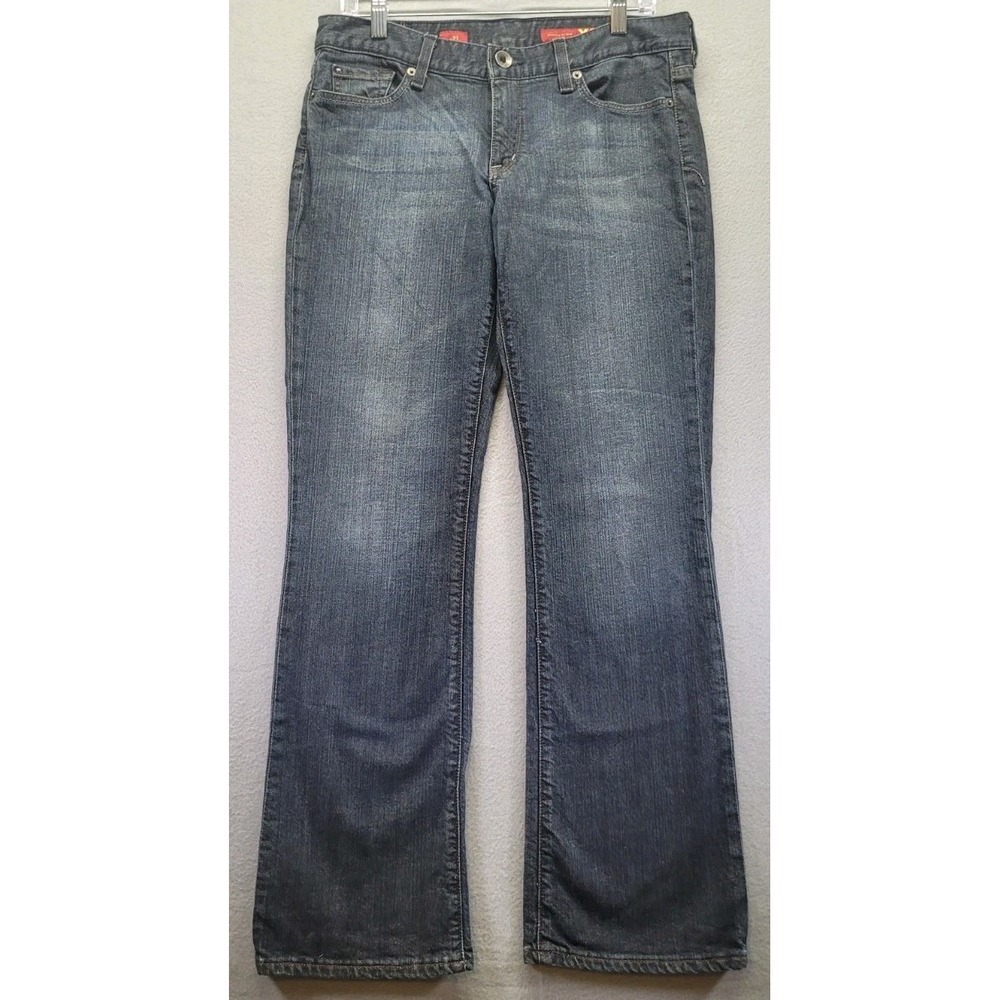 X2 Women’s Boot Cut Jeans in Medium Blue with Dark Stitching